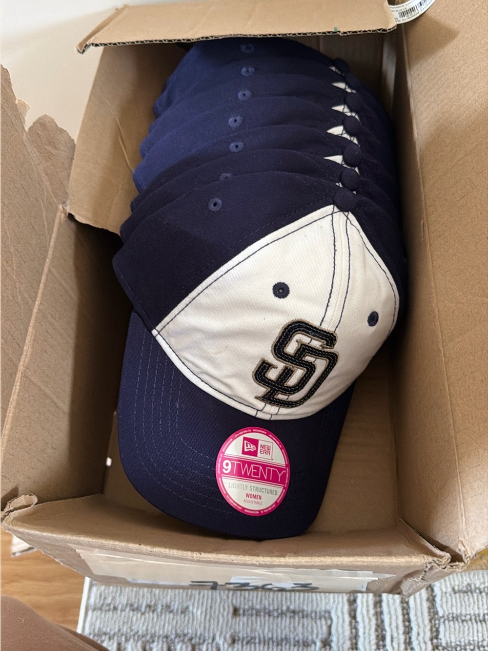 New Era Navy and White SD Logo Baseball Cap